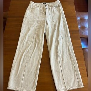 Club Monaco Straight Leg Denim Jeans with trouser detail light wash